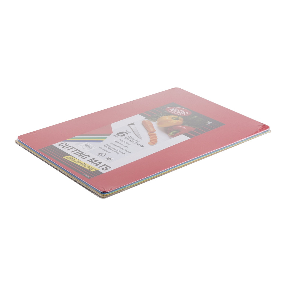 Tablecraft FCB1520A 20 x 15 Assorted Color Flexible Cutting Board - 6/Set