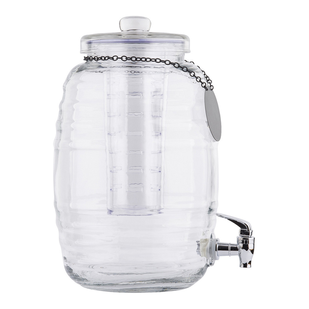 Tablecraft 2 Gallon, Mason Jar Glass Beverage Dispenser, 7.75 x 10.25 x  12.25