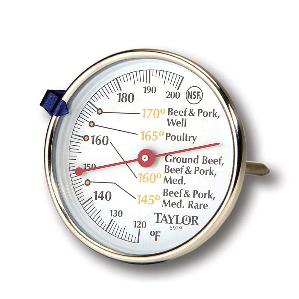 Taylor 5939N Meat Thermometer, 3 Dial, 4-1/2 Stainless Stem, 120 to 212  degrees F