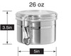 Oggi 5300.0 26 Oz. Airtight Stainless Steel Canister, Round, 5" x 3.5"