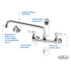 Krowne 12-802L Commercial 8" Center Wall Mount Faucet with 8.5" Gooseneck Spout