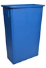 Janico 1023BL Trash Can, Rectangular, 23 gal, Blue, 20"x11.25"x45.2