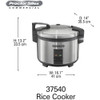 Hamilton Beach 37540 Proctor-Silex Electric Rice Cooker & Warmer, 40 Cup Capacity