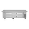 Turbo Air TCBE-72SDR-E-N Super Deluxe 72" Stainless Steel Chef Base Refrigerator with 6" Extended Top - 4 Drawers Turbo Air TCBE-72SDR-E-N Super Deluxe 72" Stainless Steel Chef Base Refrigerator with 6" Extended Top - 4 Drawers