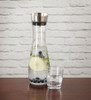 GET GL-CRF-40 Silhouette Glass Decanter, 40 oz., 12-1/2", Stainless Steel Lid