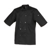 Chef Works BLSSBLKM Chambery Chef Coat, Black, Medium, Short Sleeve