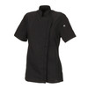 Chef Works BCWSZ006BLKL Springfield Womens Chef Coat, Black, Large, Short Sleeves