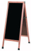Aarco A-3B Sidewalk A-Frame, Black Chalk Board, 18" x 42", Oak
