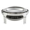Winco 603 Madison 8 Quart Oval Chafer, Roll-Top, Stainless Steel