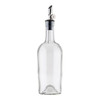Tablecraft 10379 Clear Oil & Vinegar Glass Bottle with Stainless Pourer, 17-1/2 oz.