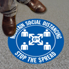 MYSAFETY FO-09-CIR-MSD SlipSafe Floor Sign, 9" Circle, Maintain Social Distancing