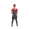 Barfly M63208DENBR Renegade Bib Apron, 25"x30-1/2", Black Denim with Brown Leather Accents