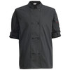 Winco UNF-12KS Chef Jacket, Roll Tab Long Sleeve, Black, Small