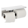 Alpine ALP487-B Toilet Tissue Dispenser, Double with Shelf, Brushed Finish