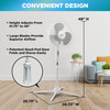Comfort Zone CZST161BTE Quad-Pod Oscillating Pedestal Fan, 16", White, 3 Speed