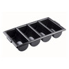 Tablecraft 1524B Cutlery Bin, 21-5/8" x 12", (4) Sections, Black Tablecraft 1524B Cutlery Bin, 21-5/8" x 12", (4) Sections, Black