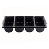 Tablecraft 1524B Cutlery Bin, 21-5/8" x 12", (4) Sections, Black Tablecraft 1524B Cutlery Bin, 21-5/8" x 12", (4) Sections, Black