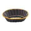 Tablecraft 975B Black With Gold Accent Oval Basket, 9" x 6-1/2" x 2-1/2"