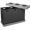 Alpine ALP471-03-BLK Recycle Bin Center, 46" x 16", (3) 28 gal Bins, Unassembled