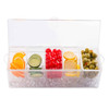 Tablecraft 10007 Bar Condiment Holder, Clear Plastic, 5 Inserts, 16-1/8" x 6-1/4" x 5"