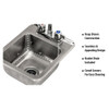 BK DDI-0909524-P-G Deep Drawn Drop-In Sink, 1-Compartment, 11-1/8"W x 13-1/2"D x 5"H BK DDI-0909524-P-G Deep Drawn Drop-In Sink, 1-Compartment, 11-1/8"W x 13-1/2"D x 5"H