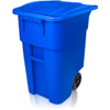 Janico 1043BL Roll-Out Waste Container, 50 gal., Blue, w/Lid Square Janico 1043BL Roll-Out Waste Container, 50 gal., Blue, w/Lid Square