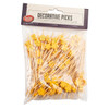 Tablecraft 11761 Decorative Picks, Wooden, Flower (Pack/100pcs)