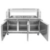 Omcan PT-CN-1778-S-HC 72" Refrigerated Prep Table, three-section, Sneeze Guard Omcan PT-CN-1778-S-HC 72" Refrigerated Prep Table, three-section, Sneeze Guard
