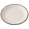 Yanco NA-109 Nature Art Melamine Dinner Plate, 9" Round, White & Brown