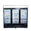 Atosa MCF8728GR 82" Black Cabinet Three (3) Glass Door Merchandiser Freezer