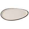 Yanco NA-210 Nature Art Oval Melamine Dinner Plate, 10", White & Brown