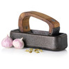 ADHOC MO31 Rocking Mortar & Pestle, Cast Iron/Acacia Wood