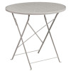 Flash Furniture CO-4-SIL-GG Folding Patio Table, 30" dia. x 28"H, Light Gray