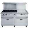Dukers DCR60-6B24GM 60" Gas Range with 6 Burners & 24" Griddle, Stainless Steel Exterior