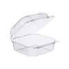 Dart C57PST1 Clear Hinged Container 6" x 6" x 3", 1 Compartment (500/Case)