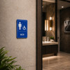 CAC SCE9-MN08 "Men-Accesible" Sign, 6" x 9", Blue & White