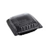 WELLCHOICE JC-81 Plastic Black Container w/ Clear Lid, 8" x 8" (150/Case)