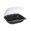 WELLCHOICE JC-81 Plastic Black Container w/ Clear Lid, 8" x 8" (150/Case)