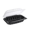 WELLCHOICE JC-96 Plastic Black Container w/ Clear Lid, 9" x 6" (150/Case)