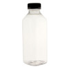 KING ZAK 30022 Clear Juice Bottle w/Black Lid, 16 oz. (7pcs/Pack)