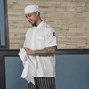 Winco UNF-1WS Universal Chef Shirt, Snap-Buttons, White, Small