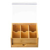 Tablecraft 6-Compartment Bambo Tea Holder with Acrylic Cover