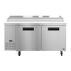 Hoshizaki PR67A Refrigerator, Two Section Pizza Prep Table, Stainless Doors