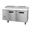 Hoshizaki PR67A Refrigerator, Two Section Pizza Prep Table, Stainless Doors