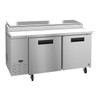 Hoshizaki PR67A Refrigerator, Two Section Pizza Prep Table, Stainless Doors