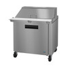 Hoshizaki SR36B-15M Refrigerator, Single Section Mega Top Prep Table, Stainless Door