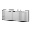 Hoshizaki HBB-4-95-S Refrigerator, Three Section, Stainless Steel Back Bar Back Bar, Solid Doors Hoshizaki HBB-4-95-S Refrigerator, Three Section, Stainless Steel Back Bar Back Bar, Solid Doors