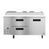 Hoshizaki PR67A-D2 Refrigerator, Two Section Pizza Prep Table, Drawer/Door Combo