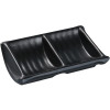 Yanco BP-4031 Black Pearl 4 3/4" x 3" Rectangular 2-Compartmen Melamine Sauce Dish