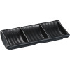 Yanco BP-4030 Black Pearl 7 1/2" x 3 1/2" Rectangular 3-Compartment Melamine Sauce Dish